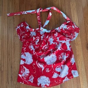 Tommy Hilfiger Red Floral Off-Shoulder Blouse